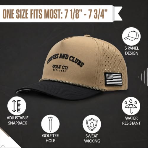 Image of Curves & Clubs USA Golf Rope Hat - American Flag Golf Cap, Performance Hat - Adjustable, Breathable