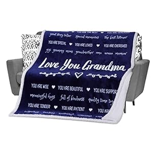 FILO ESTILO Grandma Blanket, Valentines or Birthday Gifts for Grandma from Grandchildren, Granddaughter, Grandson…