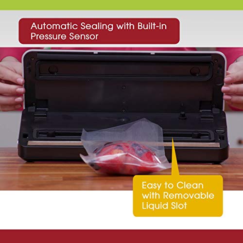 Vacuum Sealer By Vesta Precision - Vac 'N Seal | Extends Food Freshness | Perfect For Sous Vide Cooking | Dry And Moist Food Mode | Automatic And Manual Vacuum Mode #TOP3