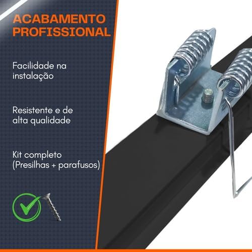 10 Presilhas Gafanhoto P/Perfil Led Embutir + Parafusos