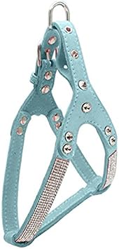 Fashion Dog Harness with Diamante Bling Cute Dog Harness Puppies Harness for Dogs - Blue - M