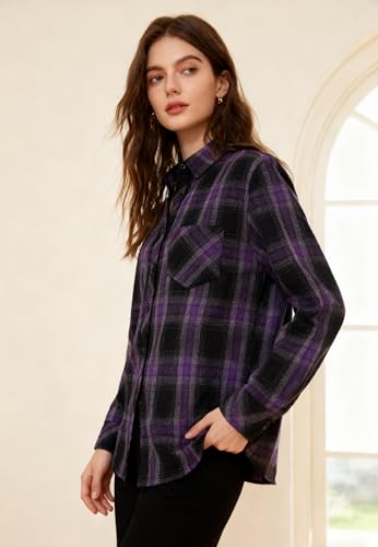 Image of SANGTREE Long Sleeved Flannel Shirt Button Down Plaid Shirts