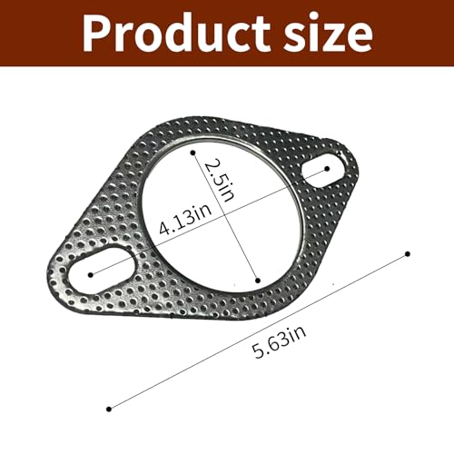 Image of 1 Pack 2 Pcs Car Exhaust Pipe Interface Gasket, Exhaust Flange ,2.5 inch Id Exhaust Pipe Clamp Flange Reinforced High Temperature Gasket ,Fit S For Car