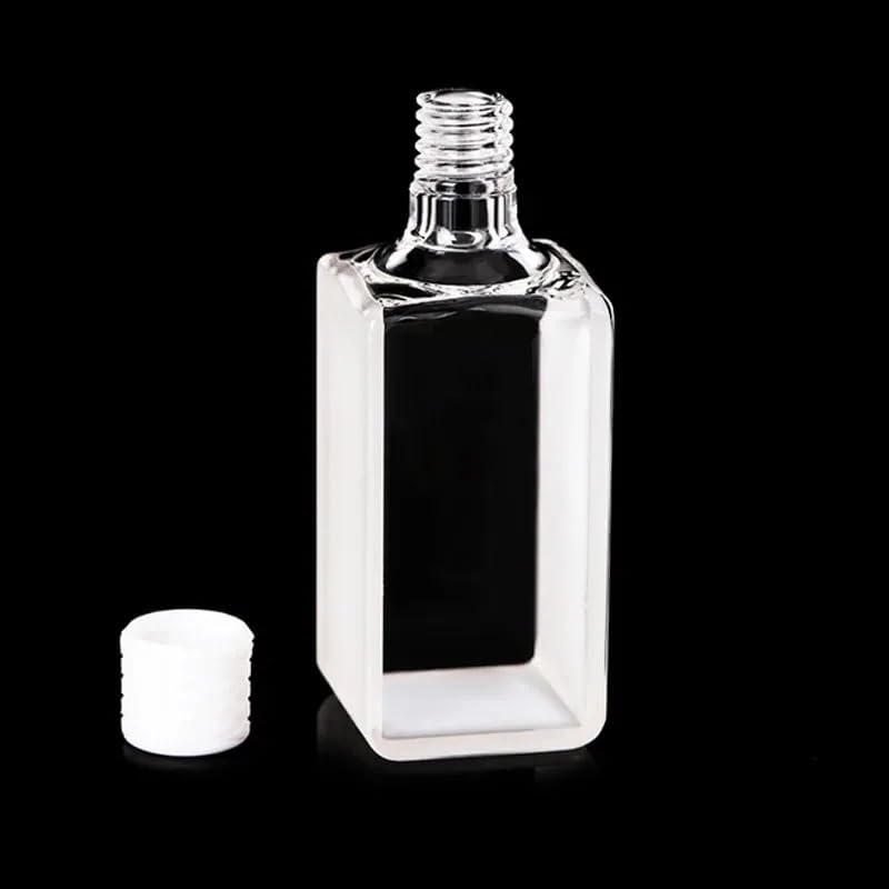 1 szt. 17 ml kuweta kwarcowa z zakrętką – japońskie szkło kwarcowe, długość ścieżki optycznej 20 mm, przepuszczalność >80%, idealna do użytku laboratoryjnego