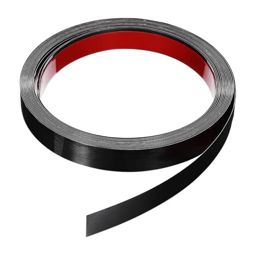 QUARKZMAN 6 M x 2 Cm Wandleiste Selbstklebend Edelstahl Gebürstetes Finish Metallleiste Leiste für Wand Decke Schrank Fliesen Kante Schwarz
