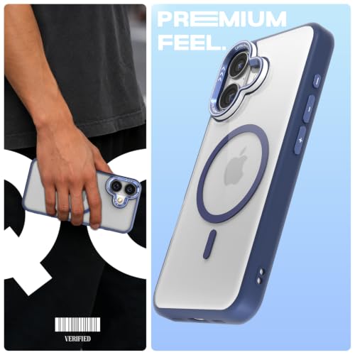 Image of Pikkme Back Cover for iPhone 17 | Shockproof | Mag-Safe Compatible | Hard Transparent Back | Premium Raised Camera Protection | Bumper Case (Blue Mag-Safe)