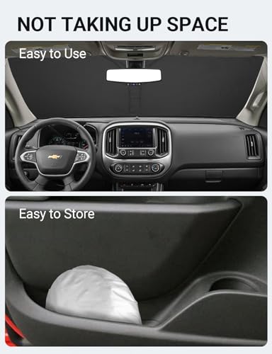 Image of Proadsy 2026 Upgrade Front Windshield Sun Shade Foldable Sunshade Protector Custom Fit 2015-2022 Colorado Pickup Truck Accessories