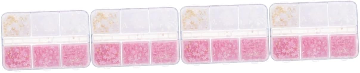 Didiseaon 4sets Nail Charms Set Removable Flower Decor Cube Resin Mix for Unique Nail Art Delicate Floral Accents for Manicure and Design
