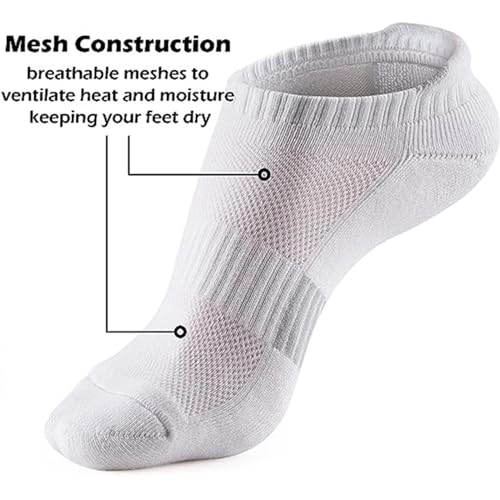 Mens Boys Socks 5 Pairs Anti-Blister Cushioned Breathable Running Cotton Socks Athletic Ankle Sports Socks3