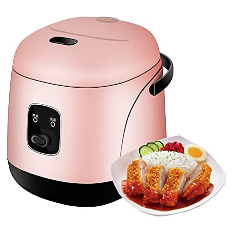 ZQJKL Rice Cooker Small 1.2L Rice Cookers Electric Food Steamer Warmer Multi Cooker with Removable Non-Stick Rice Pot,pink Cover