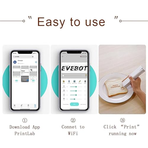 Imprimante à jet d'encre comestible, mini imprimante alimentaire pour gâteaux, café et desserts, machine d'impression Wi-Fi portable pour décorations de bricolage