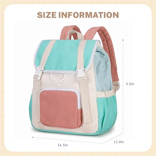 Girls Backpack Travel Backpack For School Kids Canvas Book Boys, Green2