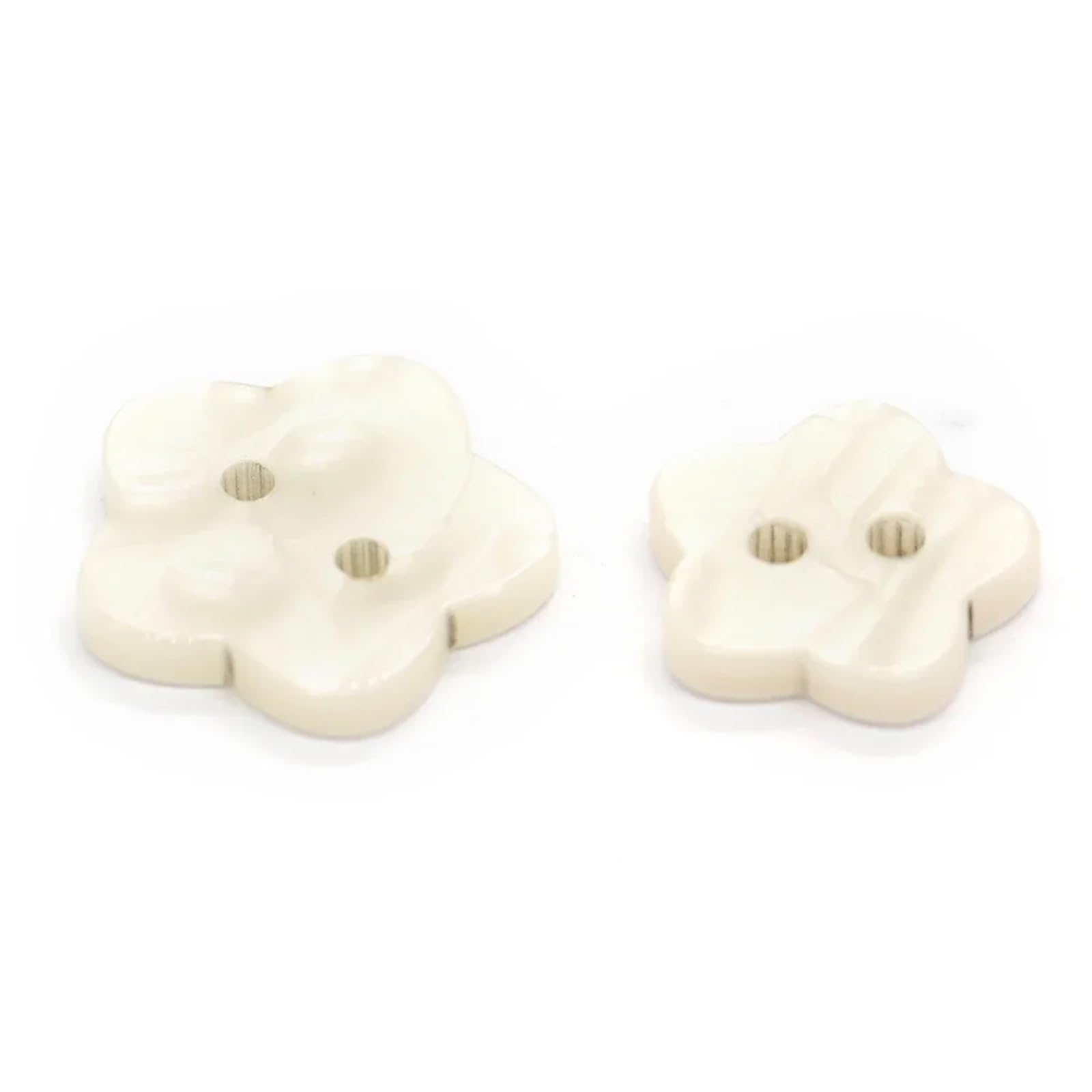 bottoni, Confezione di bottoni piatti in resina a forma floreale bianchi varie dimensioni(25mm 10pcs)