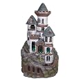 Alpine Corporation USA1368 Outdoor Floor Tiered Fairy Castle Water Fountain with Color Changing LED Lights, 35", Brown