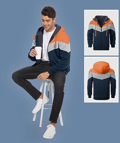 Image of V VALANCH Men's Zip Up Hoodie Fleece Winter Jacket Warm Sweatshirts