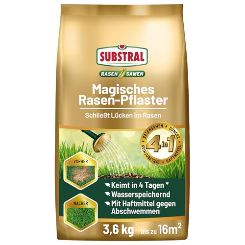 Substral Magisches Rasen-Pflaster, 4in1 Rasenreparatur Rasensamen + Premium Keimsubstrat + Dünger und Haftmittel, 3,6 kg, blau