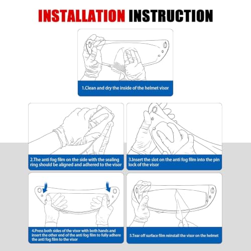 Image of PSLER Shatterproof Helmet Visor for HJ-34P C10,(Film&Blue Purple Red)
