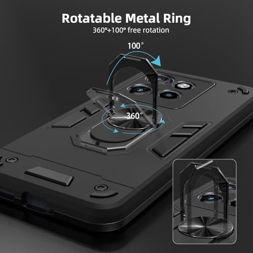 Image of NDCOM for Motorola Edge 50 Back Cover | Moto Edge 50 Back Cover Premium Protection | Shockproof Ring Holder Case
