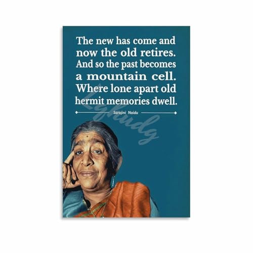 Sarojini Naidu, Freedom Fighter of The Indian Independence Movement Quote Art Poster (3) Canvas Painting Posters And Prints Wall Art for Living Room Bedroom Decor 08x12inch(20x30cm) Unframe-style