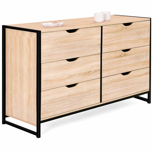 IDMarket - Commode 6 tiroirs Detroit XXL 140 cm Design Industriel