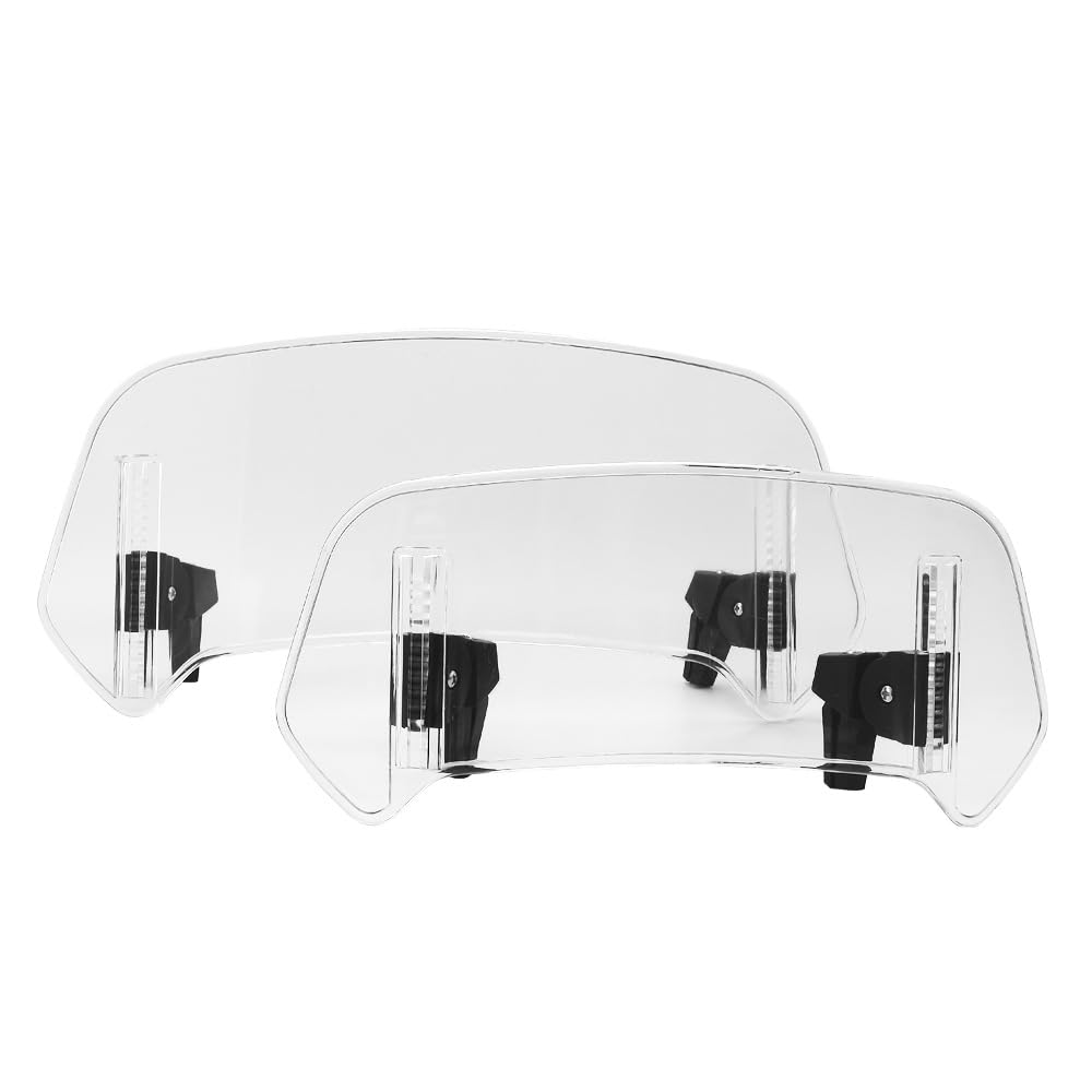 Estensione Parabrezza Moto Universale Deflettore Regolabile Clip-on Protezione Vento per Dirt Bike e Moto con Parabrezza 2 Misure Disponibili