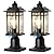 DASTOR 2 Pack Outdoor Post Lights, Dusk to Dawn Outdoor Lamp Post Light Fixture with Pier Mount Base, Waterproof Aluminum Post Lantern for Garden Patio Pathway