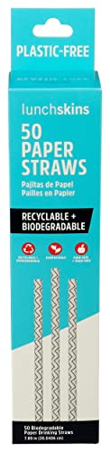 Pitillos biodegradables de papel azul Chevron 50 unidades miniatura 1