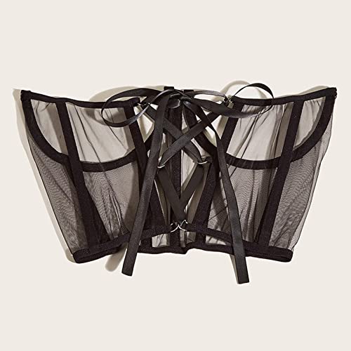 Lace Corset Waist Belt, Mesh Underbust Adjustable Decorative Dress Belts2