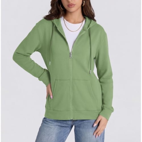 Image of Witsmile Zip Up Hoodie Women Oversized Sweatshirt Long Sleeve 2026 Fall Outfit Lightweight Jackets Workout Clothes