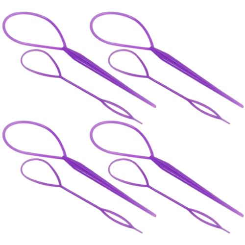 オーディオファン ヘアアレンジスティック ヘアスタイリングツール 2タイプ お団子 髪造形 ヘアデザイン くるりんぱ 多機能 プロ 初心者 サロン 美容院 レディース 家庭用 業務用 大・小 各1点入り 4セット パープル