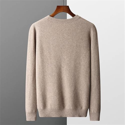 Men's Solid Wool Sweater Thickened Pullover Sweater O-Neck Loose Casual Knitted Bottoming Top3
