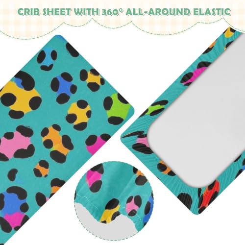 Drap imperméable bébé fini les fuites matelas léopard bleu sarcelle lit - 5
