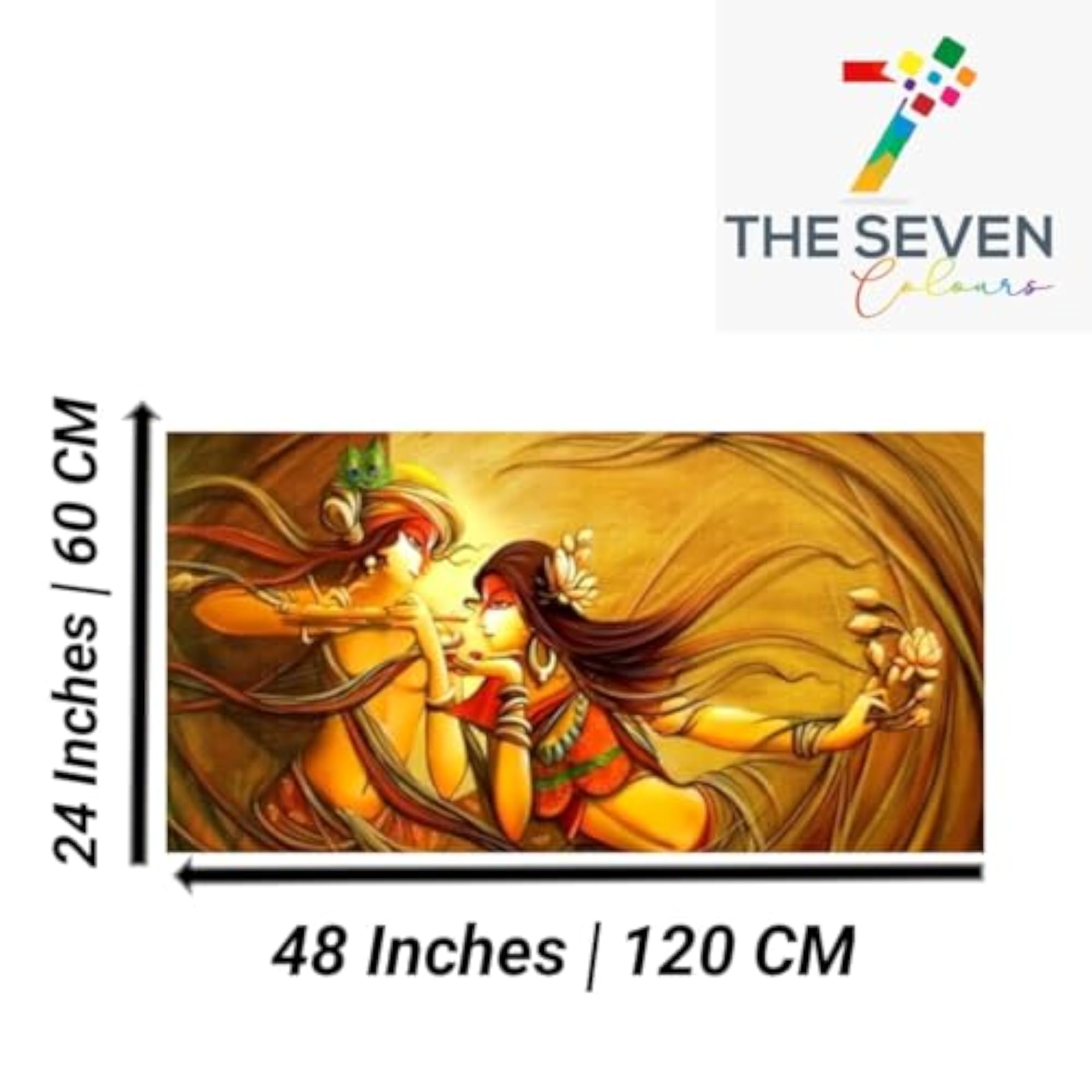 Radha Krishna Canvas Painting with Frame, Large Wall Art