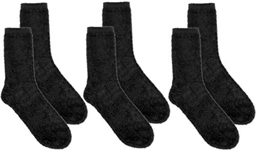 3 Pairs Premium Microfiber Mid-Calf Socks -Velvet Soft Stretch Breathable Sweat Wicking, black, black, black
