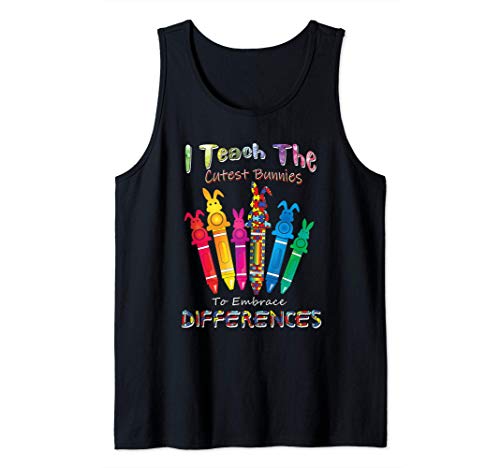 Easter Autism Awareness Embrace Differences IEP SPED Teacher Débardeur