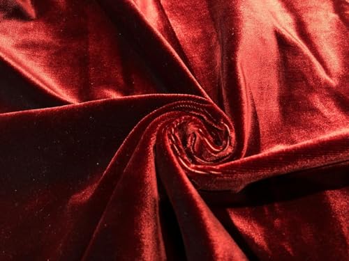 Tissu velours 100 % soie Bordeaux largeur 147,3 cm pour vêtement