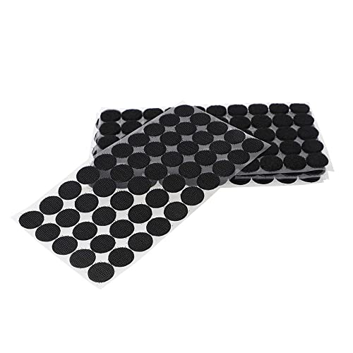 Borman 200 Pares Adhesivo Redondo Burgo negro 15mm diametro Adhesivo redondo Lunares adhesivo 200 piezas pelo 200 piezas gancho Cinta puntos de adhesivo monedas, 400 pares (Negro, 15mm) Cover