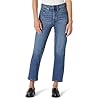 Amazon Essentials Women's High-Rise Straight Leg Jean, Medium Blue Vintage, 8 Short
