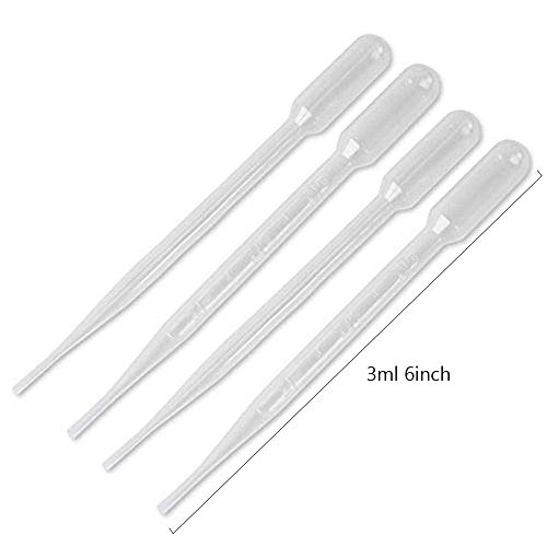 Image of 300PCS 3ML Plastic Transfer Pipettes,Disposable Graduated Transfer Pipettes Dropper for Essential Oil Mixture, Scientific Experiment, Make up Tool (Pack of 4)