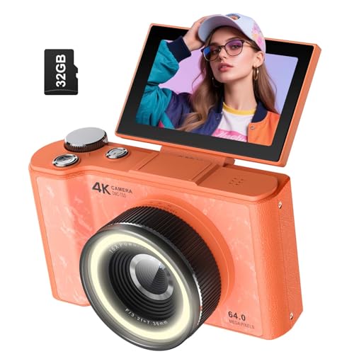 W & O Digital Camera for Teens,Kids Digital Camera with 32G SD Card,180°Flip Screen Camera for...