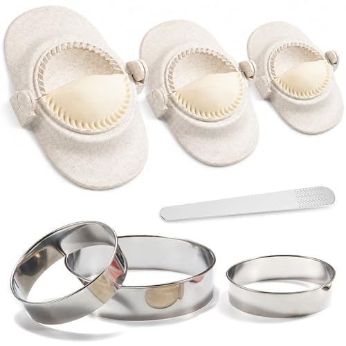 7Pcs Ravioli Dumpling Maker Set 3 Size Empanada Press with Dough Cutters & Filling Spoon Ravioli Mould for Pot Stickers Pierogi Pastry & Turnover