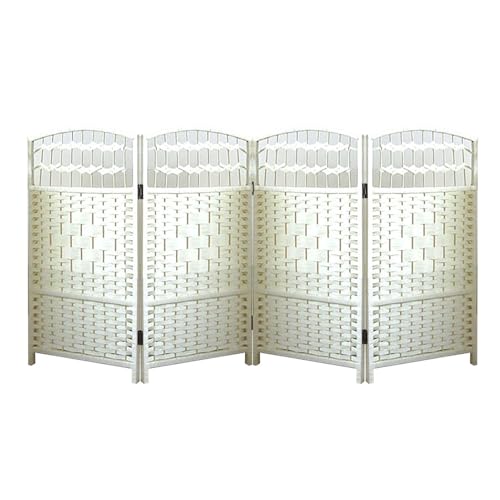 4 Paneele, faltbarer Raumteiler, 80 cm hoch, Rattan-Trennwand für...