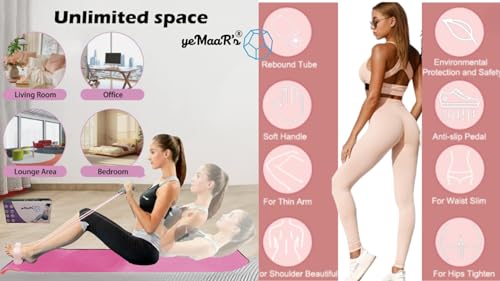 Image of yeMaaR's 6-Tube Exercise Pedal Pull Reducer Tummy Trimmer for Men & Women | Resistance Band Yoga Sports Equipment| Belly Abdomen Waist| Arm Leg Stretching Exercise| Portable Home Gym Sit-ups Device