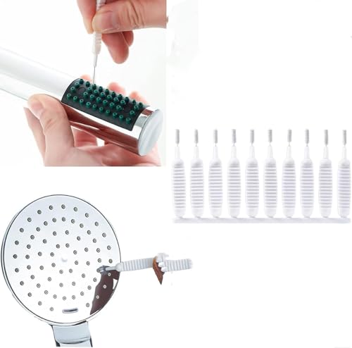JUWTEEI 10pcs Shower Head Cleaning Brush, Shower Head Cleaner with Nylon Bristles Non-slip Handle, Multi-function Hole Cleaning Brush for Home Bathroom Nozzles