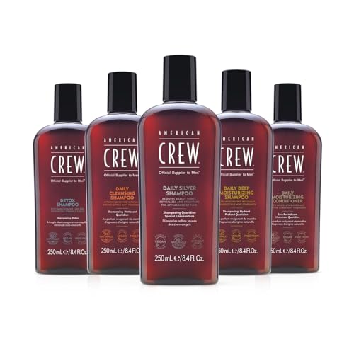 AMERICAN CREW – Daily Moisture Conditioner, 250 ml, Pflegeconditioner für Männer, stärkendes Haarprodukt ohne Silikone, schützt vor Trockenheit & reduziert Haarbruch, vegan