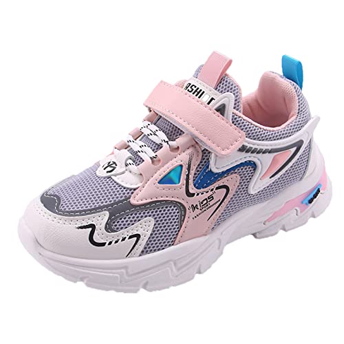 Running Sneakers for Boys and Girls, Kids Tennis Running Shoes, Soft Lightweight Breathable Sport (Red, 2 Big Kids)