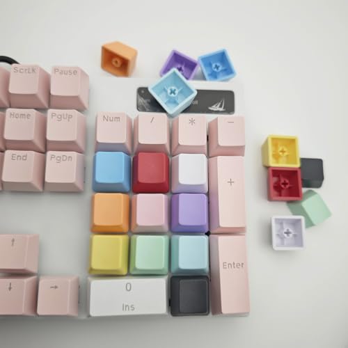 Image of OEM Profile Blank Keycaps PBT Rainbow Mixed Colors 1U R4 Keycap for MX switches Mechanical Keyboard (Mixed Colors, 20pcs)