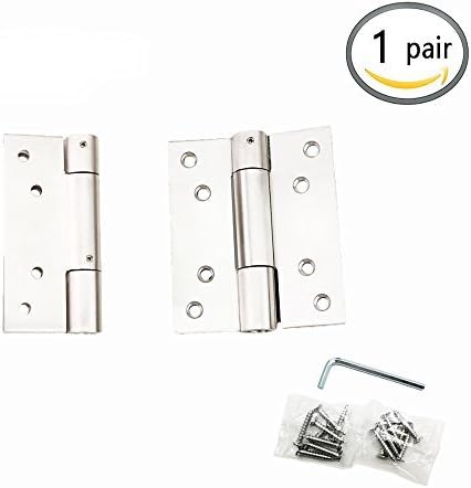 BTMB 2 Pcs 4'' Automatic Spring Self-Closing Hinges Stainless Steel Adjustable Door Hinges for Gate Cabinet Closet