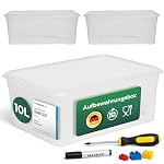 Novaliv – Novaliv 3x Aufbewahrungsbox Stapelbox Plastikbox transparent