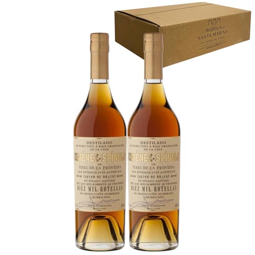 Brandy Diez Mil Botellas Ximénez-Spínola - sabor elegante y sofisticado para momentos especiales Pack 2-70cl